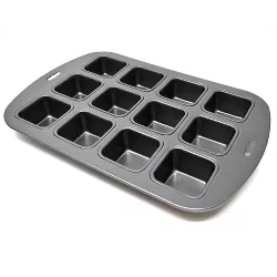 Norpro Non-Stick Stainless Steel Square Cupcake Pan, 12 Cup