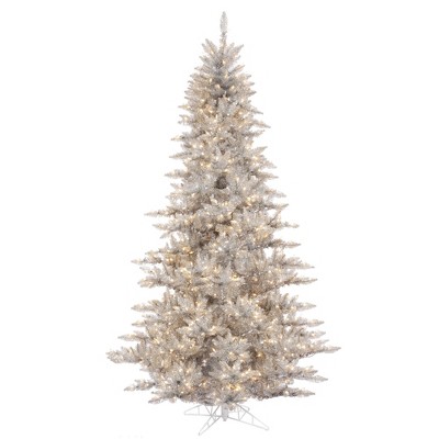 Vickerman Silver Tinsel Fir Artificial Christmas Tree : Target