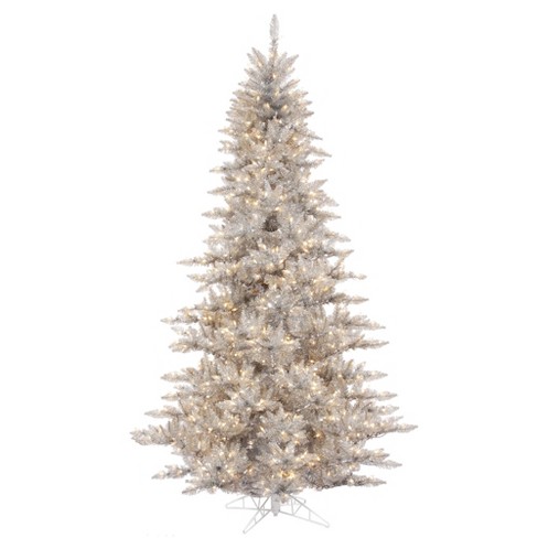 Northlight 4' Holographic Silver Tinsel Slim Artificial Christmas Tree -  Unlit