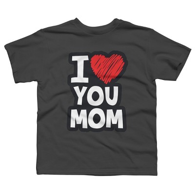 Boy's Design By Humans I Love You Mom Heart By solon2020 T-Shirt