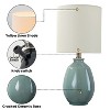 C Cattleya 19in. Modern Ceramic Table Lamp with Linen Shade for Nightstand - 3 of 4