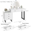 Vanity Desk with Mirror and Lights, Small Makeup Vanity with 2/5 Drawers for Bedroom, Modern Makeup Vanity Organizer with 3 Color Lights - 2 of 4