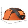 VisioGear Pop-Up Camping Boat Tent, Outdoor Tent for 5-8 Person, Spacious, Water-Resistant, Black&Orange, 110.24"*78.74"*47.24" - 3 of 4