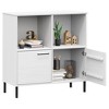 vidaXL Solid Pine Wood Bookcase with Metal Legs - White, Rustic, Durable, Spacious Compartments - 3 of 4