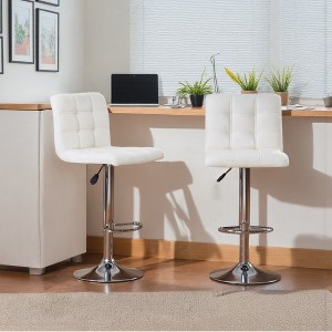 COMHOMA Bar Stools Set of 2/4,  Modern PU Leather Swivel Adjustable Counter Bar Stool - 1 of 4