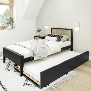 Max & Lily Scandinavian Twin-Size Bed with Twin-Size Trundle - 1 of 4