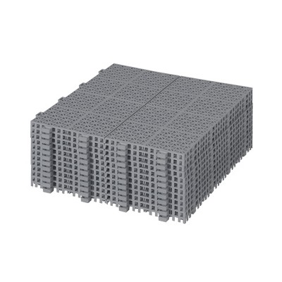GlasFlength Carpet Tiles 12 Pack 12" Interlocking Deck Tiles 6613LBS Weight Capacity Waterproof for Bathroom Balcony, Gray, 12"*12"*0.43"