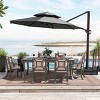 Crestlive Products 11.5'x11.5' Luxury Aluminum Frame Double Top Round Offset Cantilever Umbrella: UV-Resistant, Rustproof, Crank Tilt - 2 of 4
