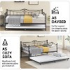 homfan Modern Twin Daybed with Trundle and Backrest, Metal Sofa Bed Frame with Steel Slat Support and Art Sweet Heart Design - 3 of 4