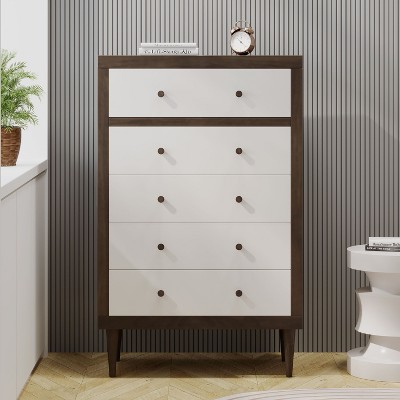 NicBex 5 Drawes Dresser Toolless Assembly Chests of Drawers Closet Organizers and Storage Tall Dresser for Bedroom, Living Room