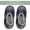 Navy Plaid Mens Plush Lined Cozy Non Slip Indoor Soft Slippers - Small - 2 of 4