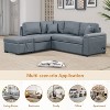 CIPACHO Sleeper Sectional Sofa, L-Shape Corner Couch Sofa-Bed with Storage Ottoman & Hidden Arm Storage & USB Charge   Apartment, Dark Gray - 4 of 4