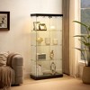Ridstar 66..3 in. H 4-Tier Floor-Standing Double-Door Glass Storage Cabinet with 4 Shelves & 2 Locks-Black - 2 of 4