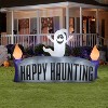 Gemmy  Airblown Inflatable Ghost w/Happy Haunting Sign Scene, 5 ft Tall, Grey - 2 of 2