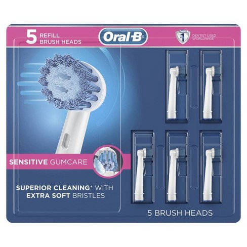 Rust uit invoegen Op de loer liggen Oral-b Sensitive Gum Care Electric Toothbrush Replacement Brush Heads - 5ct  : Target