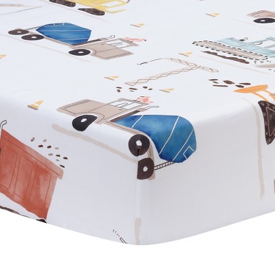 Blue Construction Vehicle Twin Microfiber Sheet Set