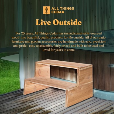 Natural Cedar 21'' Hot Tub Step Kit