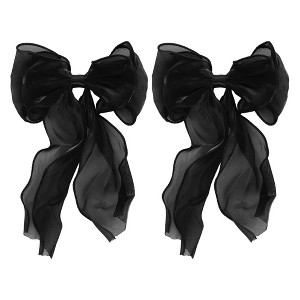 Unique Bargains Women's Cute Bow Hair Pins 10.24"x6.69"x0.79" 2 Pcs - 1 of 3