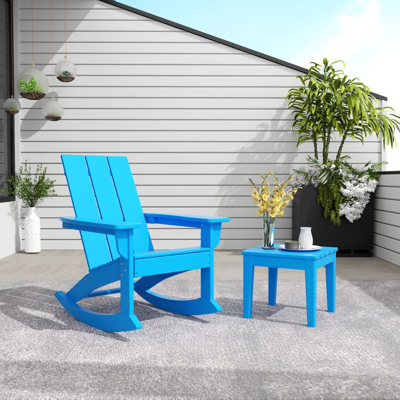 WestinTrends Modern Adirondack Outdoor Rocking Chair with Side Table Set, 2 of 3