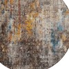 Taupe Chocolate And Copper Abstract Washable Indoor Outdoor Area Rug - 4 of 4