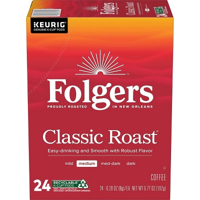 Folgers Classic Medium Roast Coffee Pods - Keurig K-Cup Pods