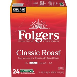 Folgers Classic Medium Roast Coffee Pods - Keurig K-Cup Pods - 1 of 4