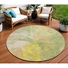 Green And Yellow Abstract Washable Indoor Outdoor Area Rug - 2 of 4