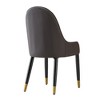 DOMETOUR Dining Chair with PU Leather White and Brown Metal Legs Set of 2 - 4 of 4