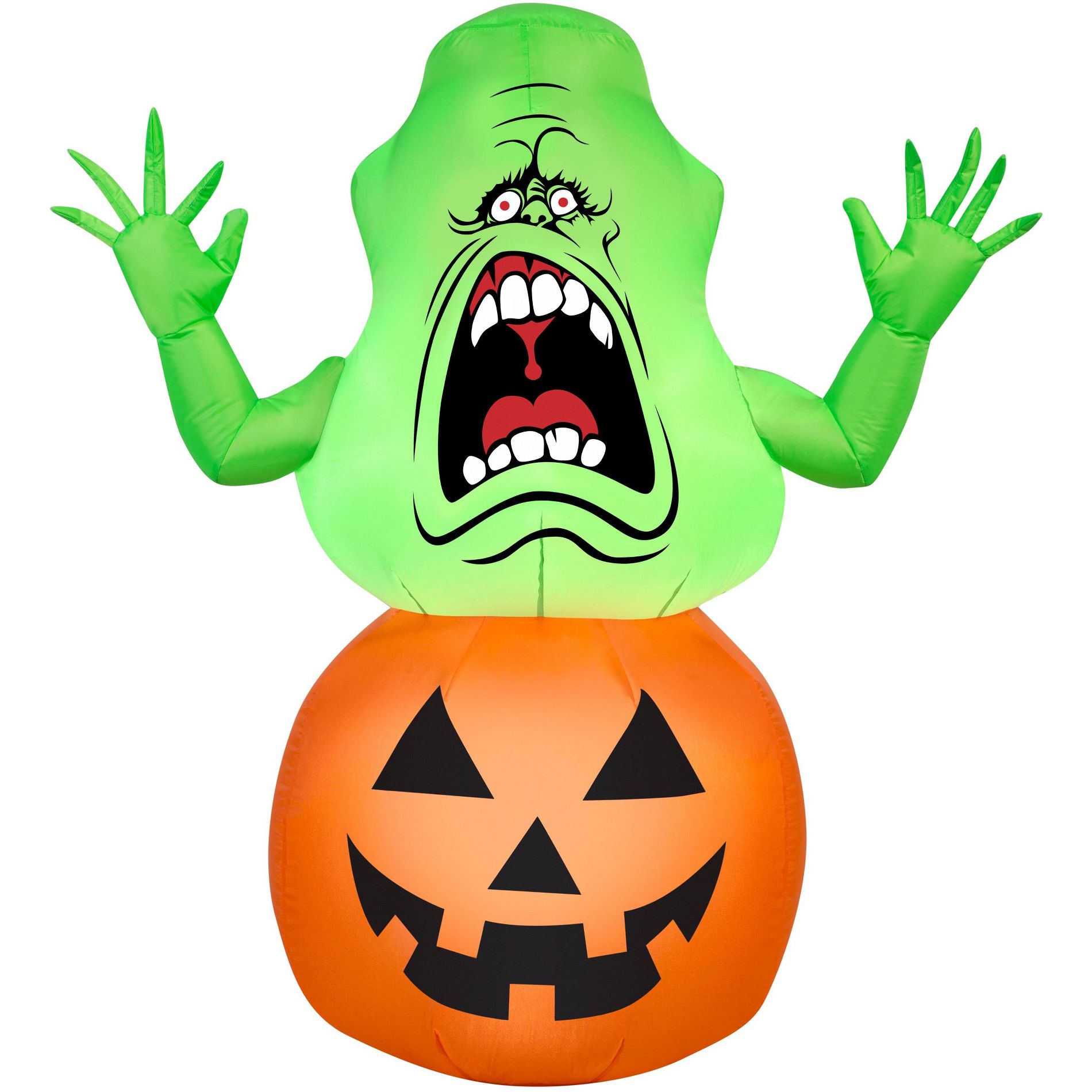 Ghostbusters Airblown Inflatable Slimer on Pumpkin Ghostbusters, 3.5 ft Tall, Multicolored
