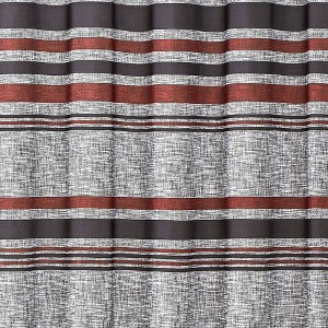 London Fog Warren Striped Shower Curtain Black/Gray : Microfiber, Machine Washable, Non-Slip Backing - 1 of 4