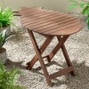 Teal Island Designs Modern Acacia Wood Outdoor Folding Table 19" x 27" Natural Oil Pineapple for Patio Home House Balcony Deck Shed - 2 of 4