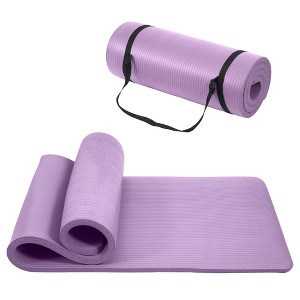 Kumasinova 71" x 24" Premium Yoga Mat,1" Thickness Aerobics Mat with Straps,Non-Slip & Tear Resistant Exercise Mat for Men & Women - 1 of 4