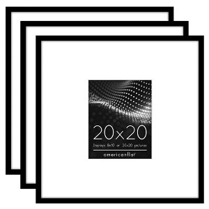 Americanflat 20x20 Poster Frame - Set of 3 - Use as 8x10 Frame with Mat or 20x20 Frame Without Mat - Black - 1 of 4
