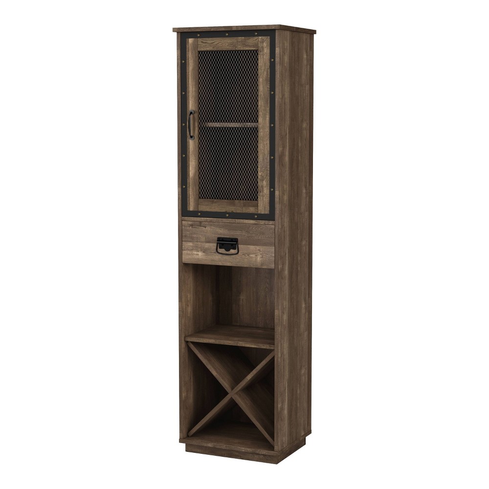 Photos - Garden & Outdoor Decoration miBasics Stormquiet Farmhouse 1 Drawer Tower Cabinet with Wine Rack and Sh