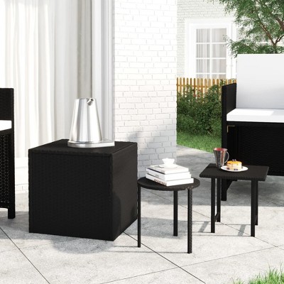vidaXL Bistro Table Black 15.7"x27.5" Metal