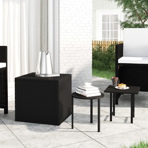 vidaXL Bistro Table Black 15.7"x27.5" Metal - 1 of 4