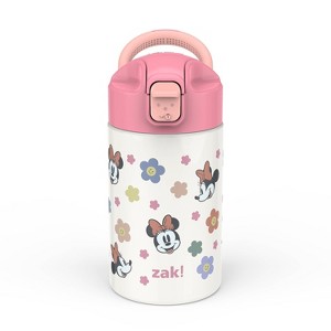 Zak Designs 14 fl oz Stainless Steel Vacuum Insulated Riverside Minnie Mouse Water Bottle: Kids & Toddler Drinkware - 1 of 4