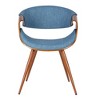 Armen Living,Butterfly Mid-Century Dining Chair in Walnut Finish and Blue Fabric - 2 of 4