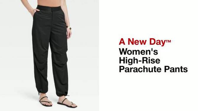  Women's High-Rise Parachute Pants - A New Day™, 2 of 8, play video