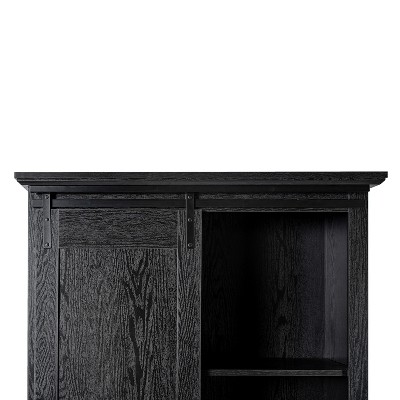 Black Farmhouse Freestanding Storage Cabinet with Adjustable Shelving
