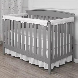LISM Reversible 3 IN 1 Crib Rail Cover Set for Teething, Gray/White - 1 of 4