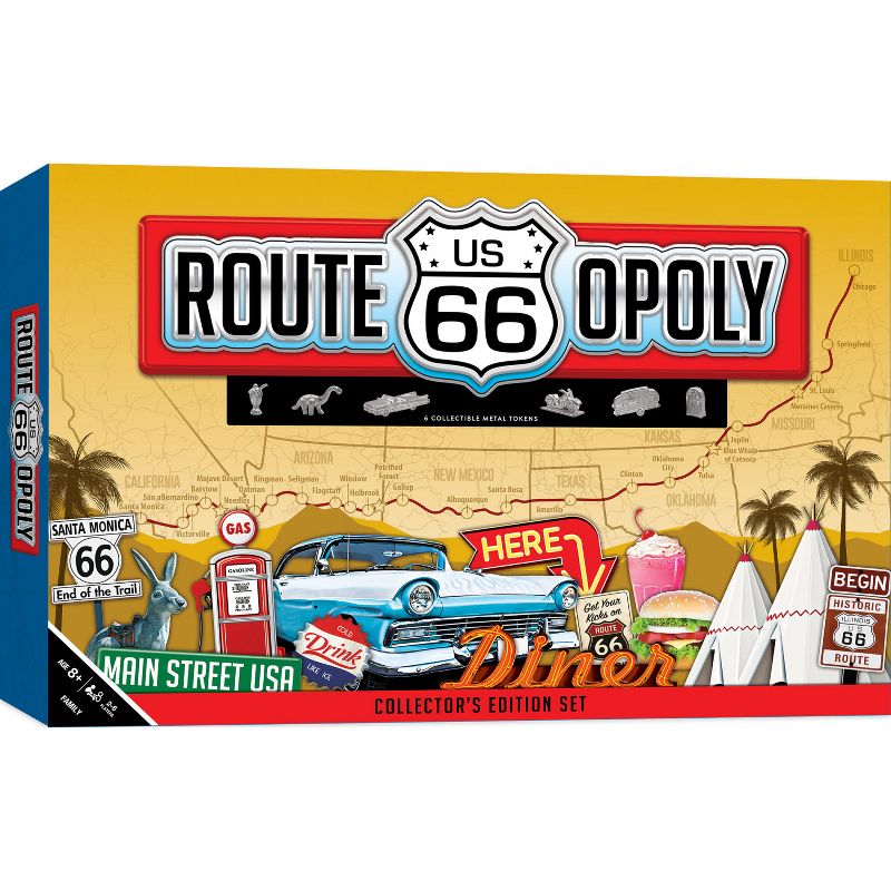 MasterPieces Opoly Family Board Games - Route 66 Opoly, 2 of 7