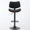 Modern Swivel Bar Stool with Adjustable Height, Walnut Bentwood & Faux Leather, 360° Rotation, Ergonomic Backrest, Stable Base for Kitchen & Home Bar - 2 of 4