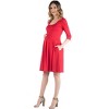 24seven Comfort Apparel Fit and Flare Scoop Neck Maternity Dress - 2 of 4