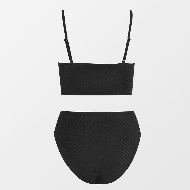 Women's Mid Rise Scoop Neck Tank Textured Bikini Sets Swimsuit - Cupshe, 5 of 10