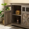 53" Farmhouse Sideboard Buffet Cabinet with Storage, Vintage 3 Barn Doors Wood Coffee Bar Cabinet Console Table for Kitchen, Dining Room, Living Room - 4 of 4