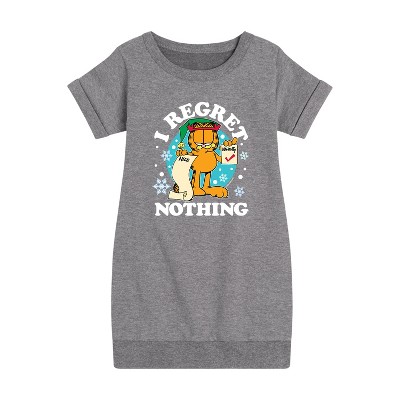 - Garfield - I Regret Nothing Graphic Short Sleeve Fleece Dress