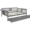 Streamdale Full size Daybed with Two Drawers, Wood Slat Support, Gray - 4 of 4