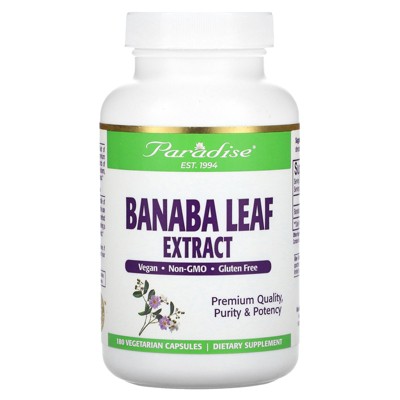 Paradise Herbs Banaba Leaf Extract, 180 Vegetarian Capsules (250 mg per Capsule)