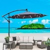 CAVINAS 10 FT Patio Umbrella with Base Deck Umbrella with Base with Night Light Cantilever Patio Umbrellas for Garden, Terrace - 2 of 4